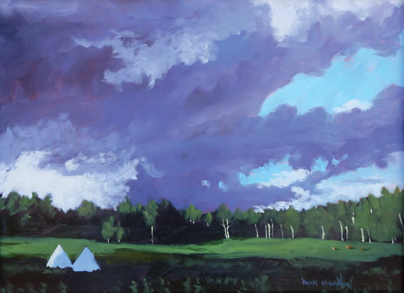 apache springs summer evening, philmont, oil landscape painting by santa fe artist dawn chandler