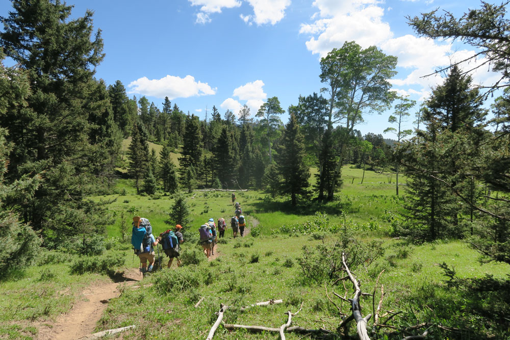 our 2015 'sole sister' trek winding our way across philmont's south country, july 2015, photo by dawn chandler