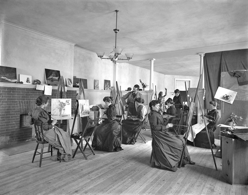 santa fe artist dawn chandler's creative change - vintage photo of frances benjamin johnston classrooms c1889