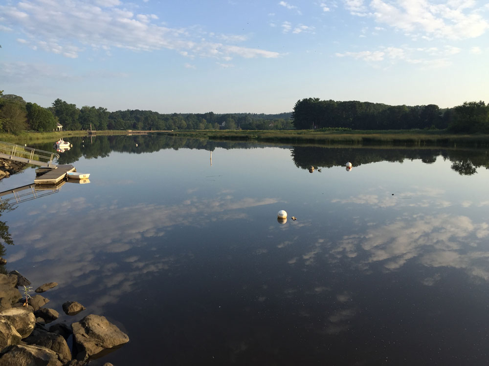 View of the Exeter River, New Hampshire, early one August morning. Photo by Santa Fe artist Dawn Chandler