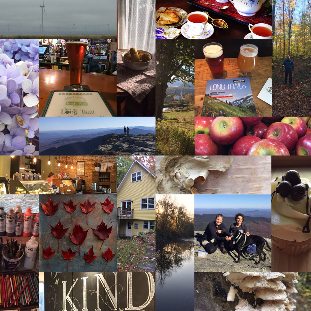 Photo montage of Artist Dawn Chandler's autumn roadtrip from New Mexico to Vermont