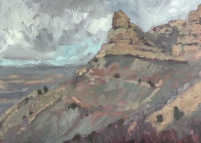 february morning - mesa verde - colorado - contemporary plein air oil landscape painting by santa fe artist dawn chandler