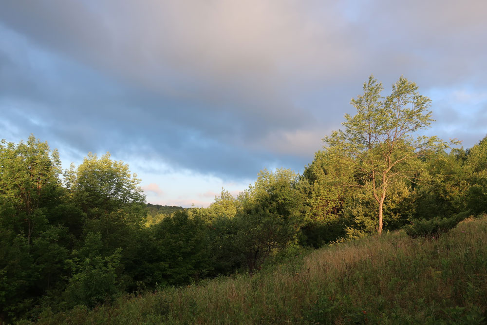 Along the Vermont Appalachian Trail - morning sky - photo by TaosDawn - Santa Fe artist and backpacker Dawn Chandler