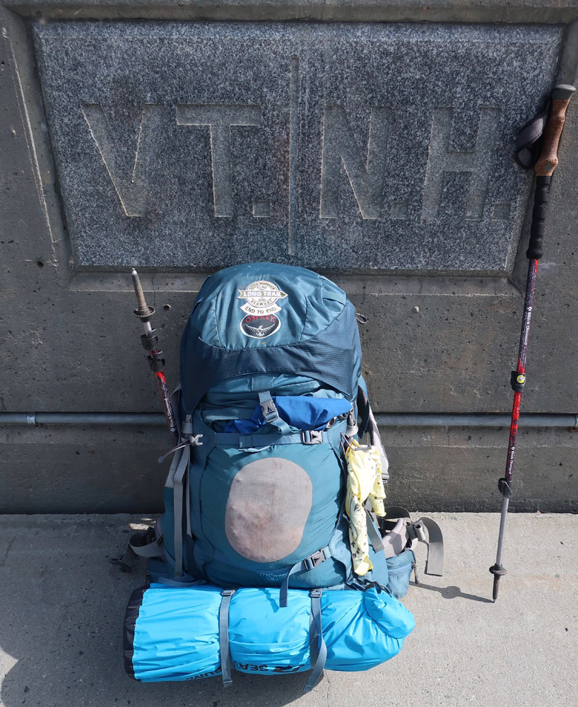 Along the Vermont Appalachian Trail - this short journey's end - the border of Vermont and New Hampshire, above the Connecticut River - photo by TaosDawn - Santa Fe artist and backpacker Dawn Chandler