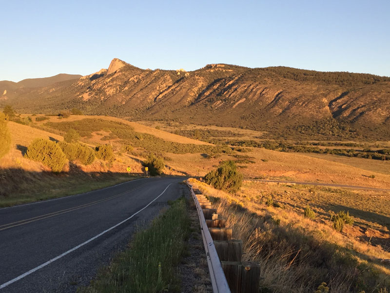 looking to the tooth of time from highway 21 on an early september morning