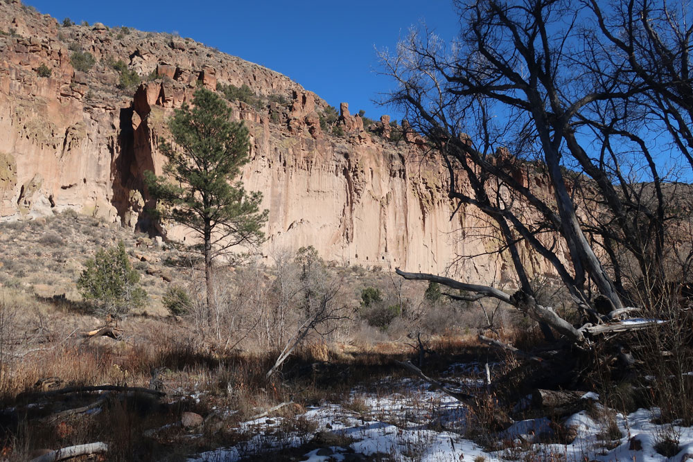 The ancients cliffs shadows of Bandelier National Monument, as observed by artist Dawn Chandler