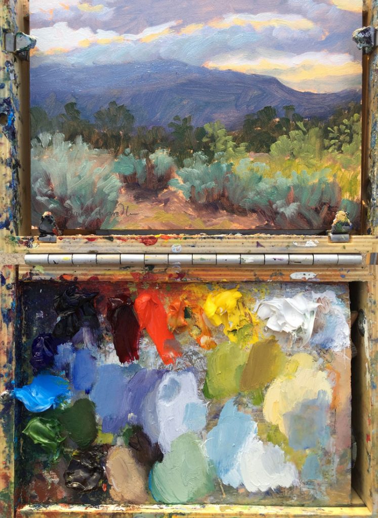 Plein air painting of Santa Fe by artist Dawn Chandler

