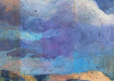 Cloudwalker, III, mixed media on canvas, contemporary abstract landscape by New Mexico painter Dawn Chandler