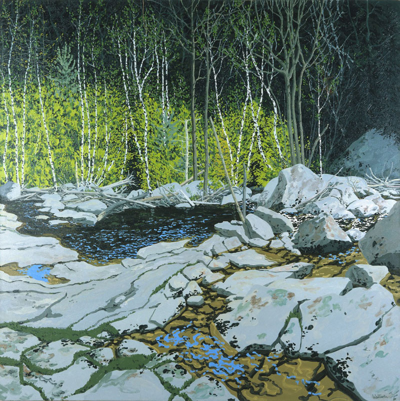 prospect stream oil painting by neil welliver