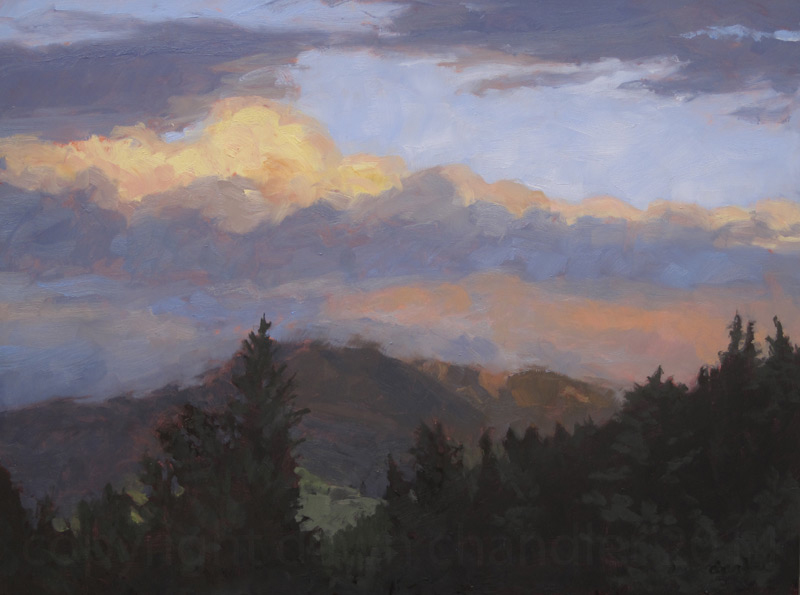 baldy from red river - oil painting by dawn chandler 