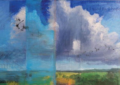 My Mind Clears with the Blessing of Clouds - oil and mixed media contemporary abstract landscape painting by artist Dawn Chandler