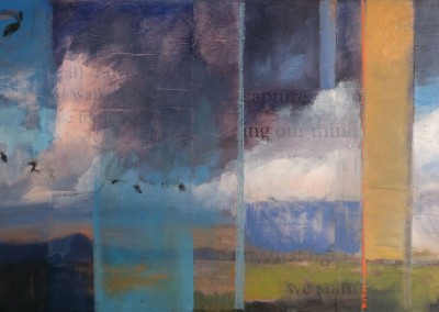 Walking Captures and Releases Me - oil and mixed media contemporary abstract landscape painting by New Mexico artist Dawn Chandler