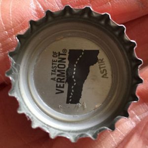 vermont map hidden under beer bottle cap of Long Trail Ale