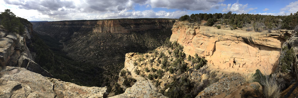 Morning view across one of the Mesa Verde canyons, photo by Santa Fe artist Dawn Chandler