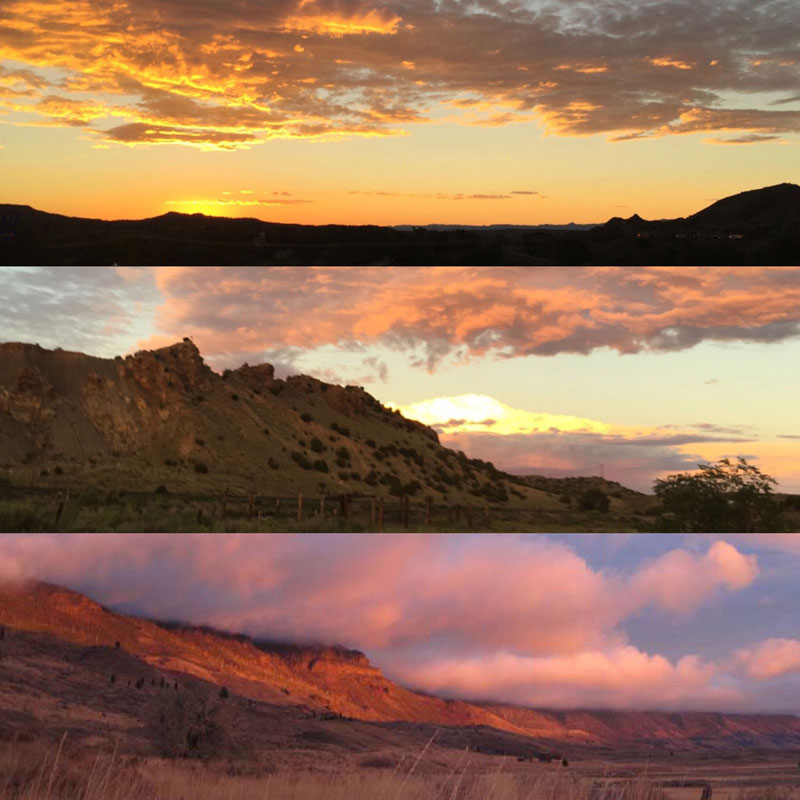 Trio of skyscape photographs by artist Dawn Chandler