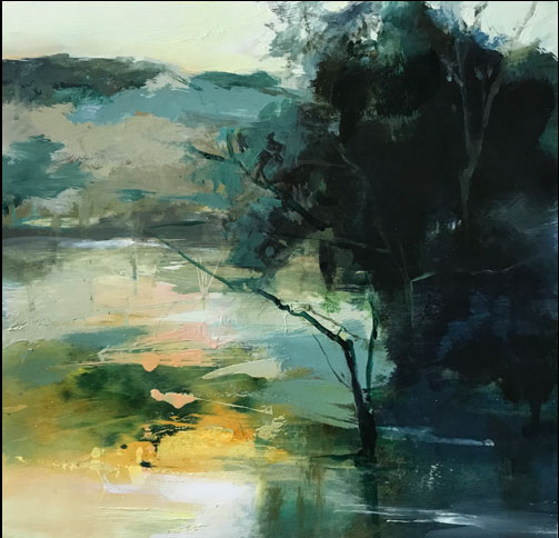 Deep Serenity abstract landscape painting by artist Joan Fullerton