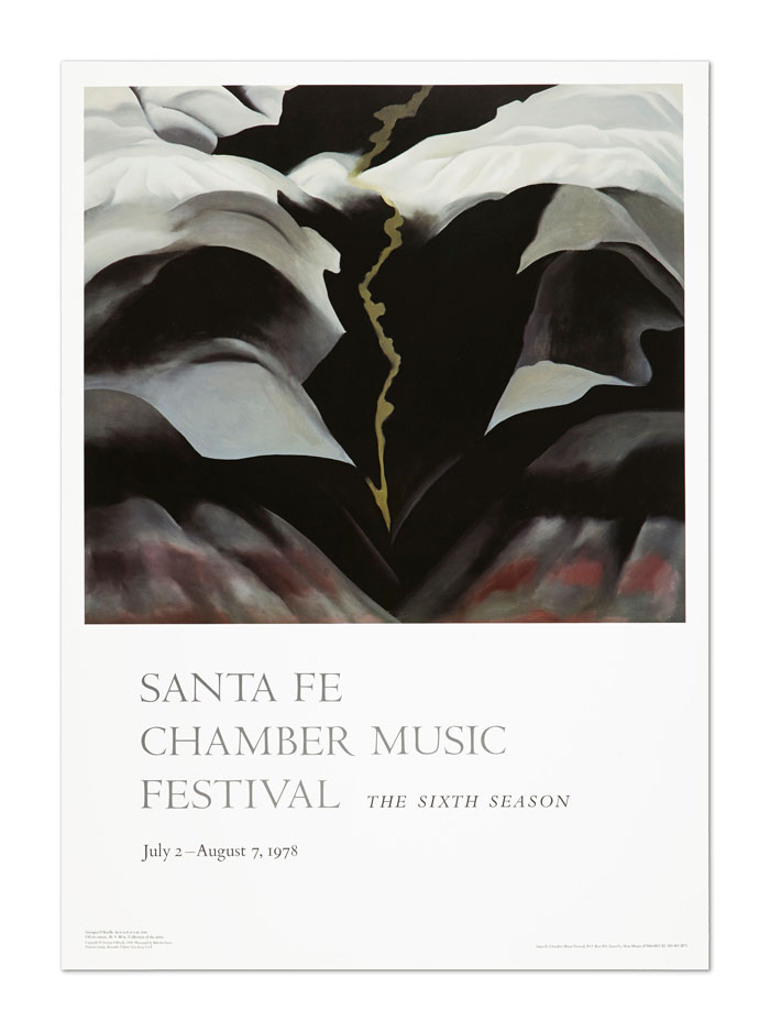 Georgia O'Keeffe poster for the Santa Fe Chamber Music Festival 1978.