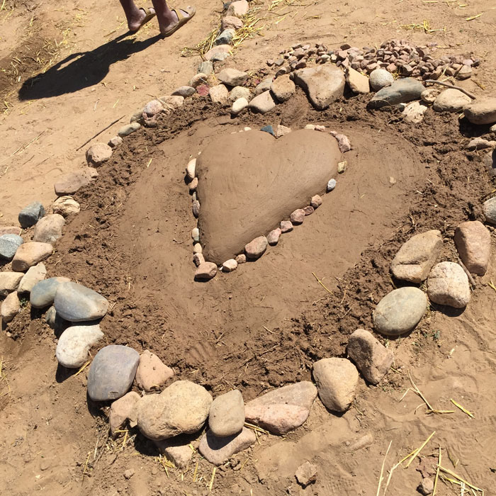 The earthen heart at the Frenchy's Park labyrinth in Santa Fe. Photo by Dawn Chandler.