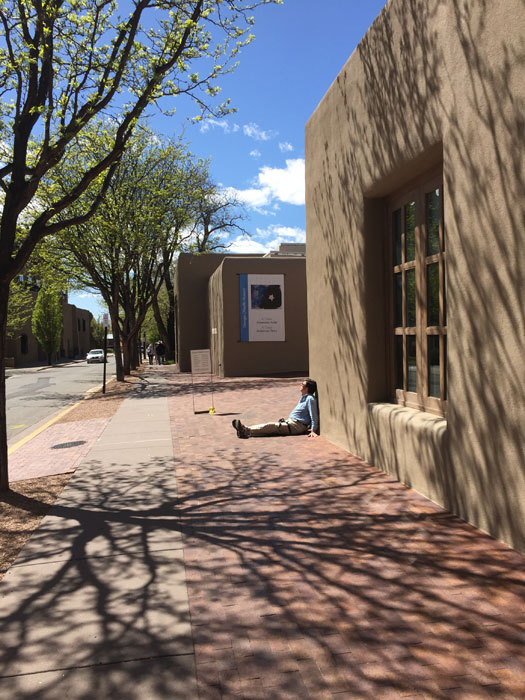 Outside the Georgia OKeeffe Museum, Santa Fe. Photo by Dawn Chandler.