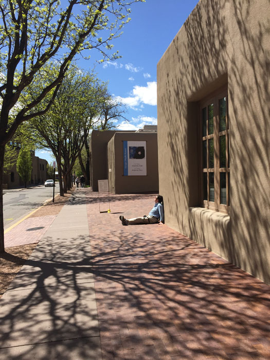 Outside the Georgia OKeeffe Museum, Santa Fe. Photo by Dawn Chandler.