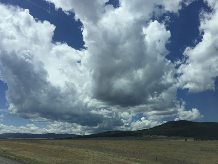 Looking south toward Angel Fire on Hwy 64 in the Moreno Valley. Photo by Dawn Chandler.