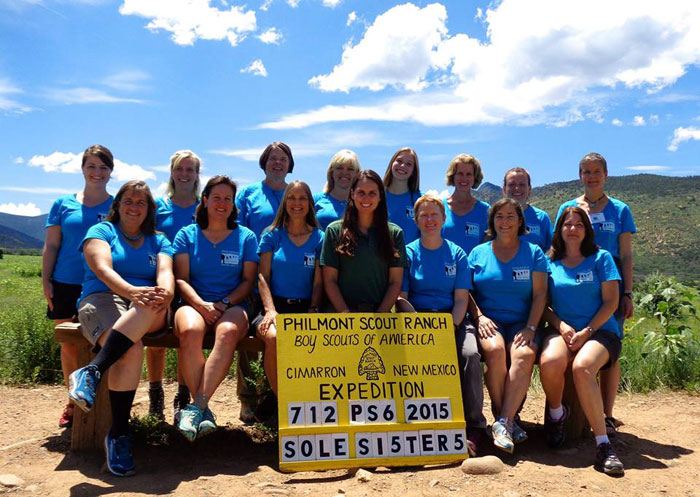 PSA Sole Sister Crew 712 PS6 2015 getting ready for a week-long backpacking trek at Philmont.