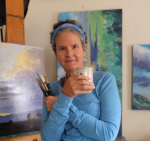 New Mexico artist Dawn Chandler aka 'Taos Dawn' in her Santa Fe studio.