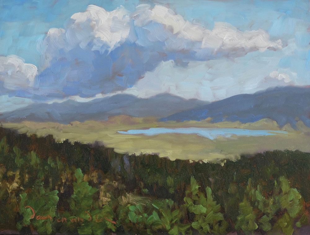 A Promise of Afternoon Rain, Moreno Valley, New Mexico landscape painting by artist Dawn Chandler