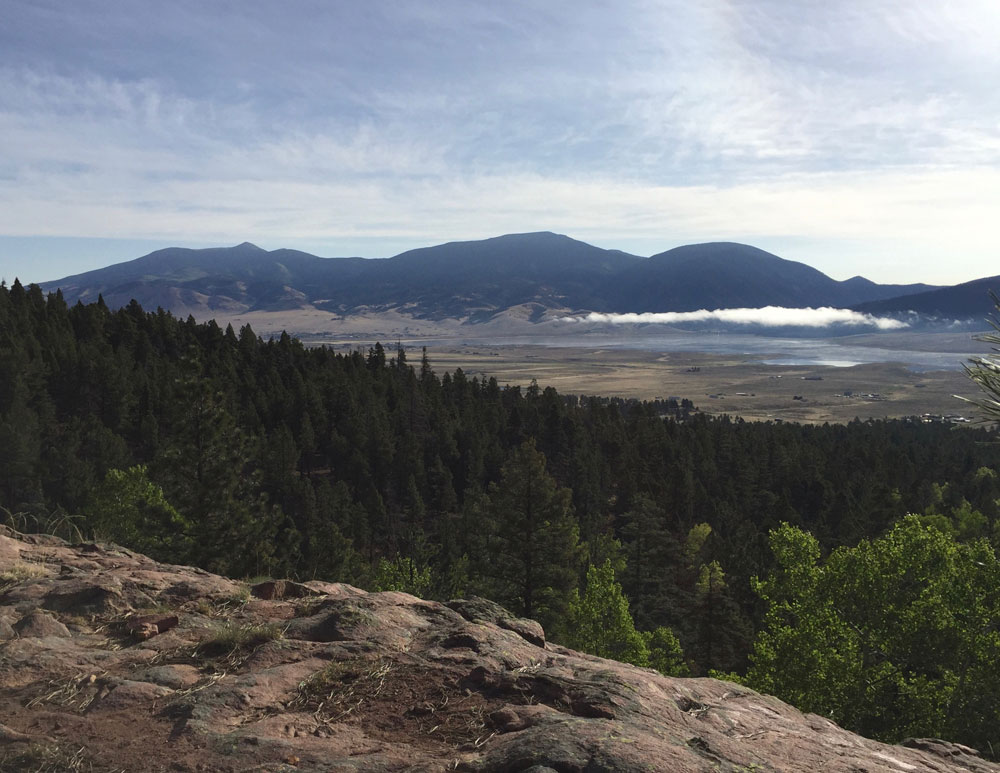 Morning mist rising off of Eagle Nest Lake in northern New Mexico. Photo by artist Dawn Chandler.