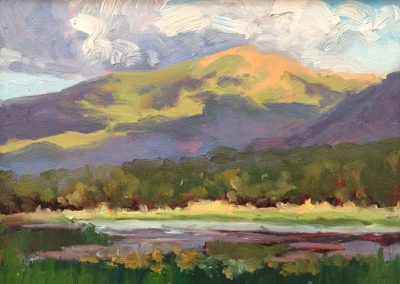 Baldy Mountain Dreaming Philmont - New Mexico landscape oil painting by artist Dawn Chandler