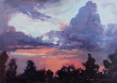 New Mexico September Sunset - landscape oil painting by artist Dawn Chandler