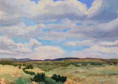 O'keeffe Country Dreaming New Mexico landscape oil painting by artist Dawn Chandler