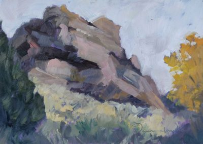 Rangeland Outcrop - Wyoming plein air landscape oil painting by artist Dawn Chandler