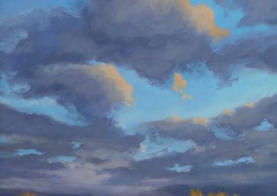 Santa Fe September - New Mexico landscape oil landscape painting by artist Dawn Chandler
