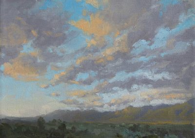 Taos Summer Evening Magic, 03 - New Mexico oil landscape painting by artist Dawn Chandler