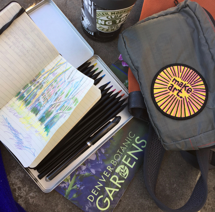 Dawn Chandler's emergency botanic garden sketching kit.
