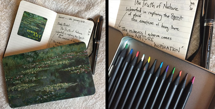 Colored pencils bought by Dawn Chandler during a creative emergency at the DAM Monet show.