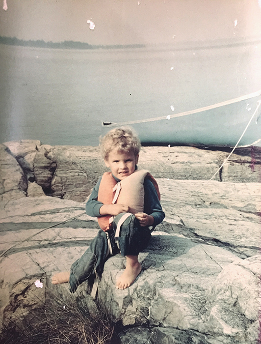 Artist Dawn Chandler as a child in Mount Desert Island c.1968