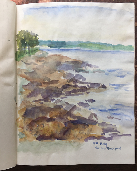 A page of Dawn Chandler's Maine sketchbook, c. 1991.