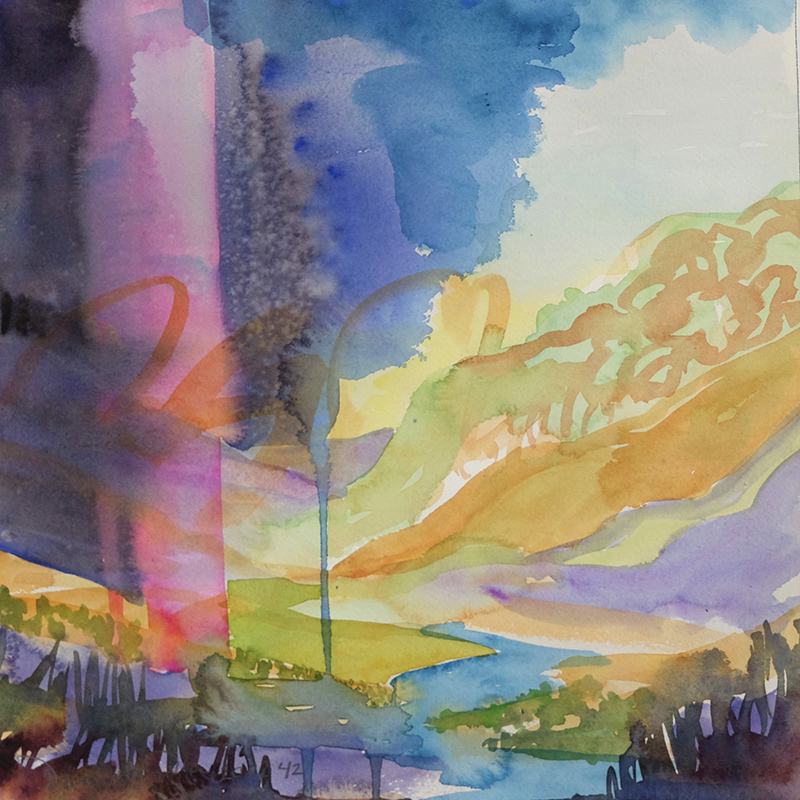 watercolor wander, 2020/42 Watercolor Wandering painting 2020 42 by New Mexico artist Dawn Chandler