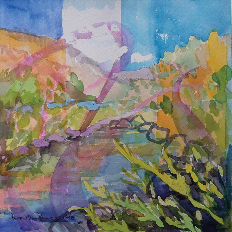 Watercolor Wandering painting 2020 48 by New Mexico artist Dawn Chandler
