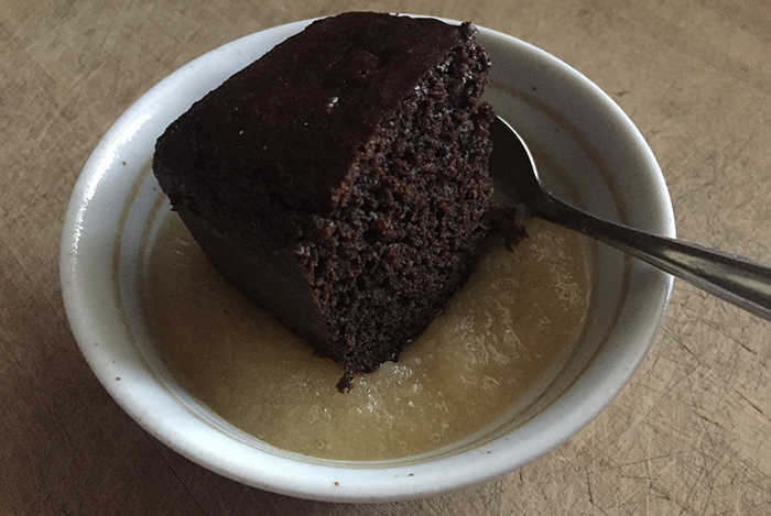 Dawn Chandler's homemade gingerbread and applesauce.