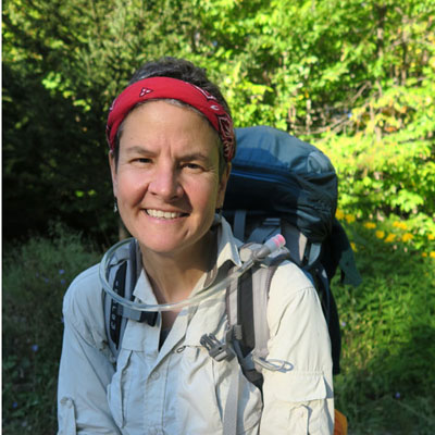 Artist and Long Trail thru-hiker Dawn 'TaosDawn' Chandler. Photo by Sylvie Vidrine