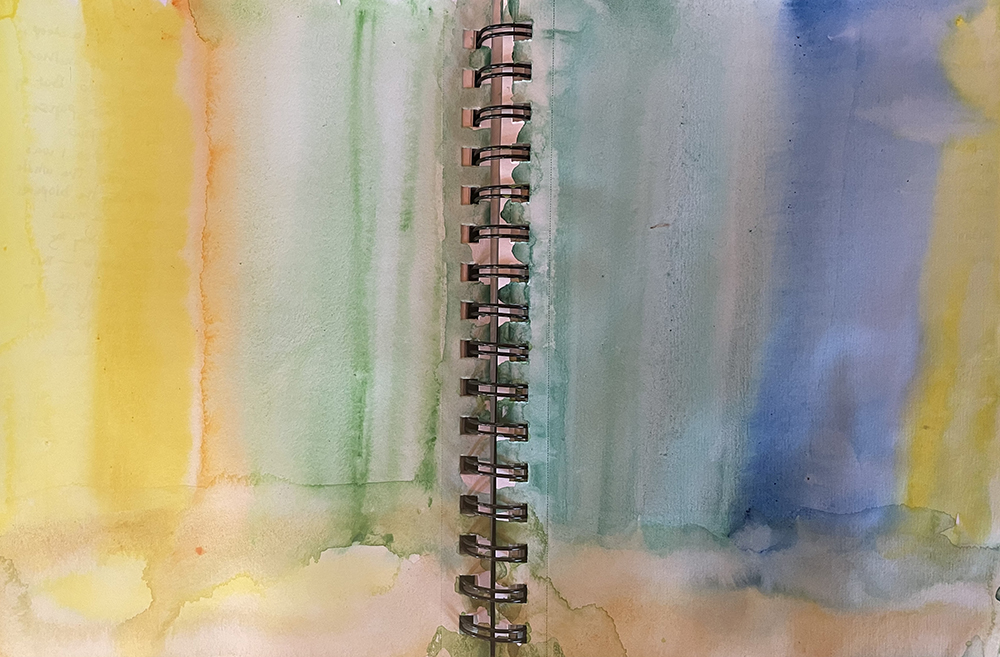 Watercolor washes in Dawn Chandler's sketchbook