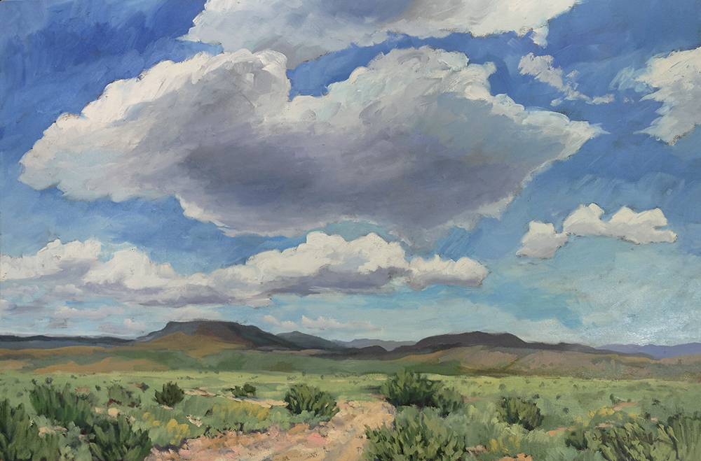 New Mexico Big Sky Vista, No 2, contemporary landscape painting in oil by artist Dawn Chandler