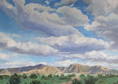 laura's new mexico, new mexico big sky vista no. 1 - landscape painting in oil by santa fe artist dawn chandler