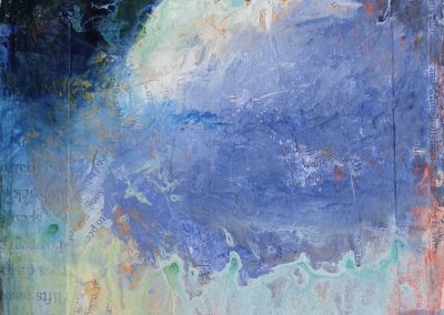 New Mexico Sky Musing 7, mixed media on canvas, contemporary abstract landscape by New Mexico painter Dawn Chandler