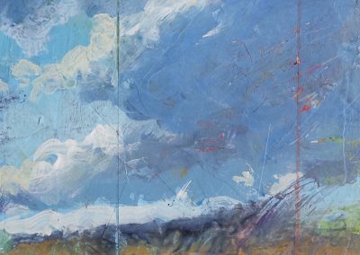 New Mexico Sky Musing, X, mixed media on canvas, contemporary abstract landscape by New Mexico painter Dawn Chandler