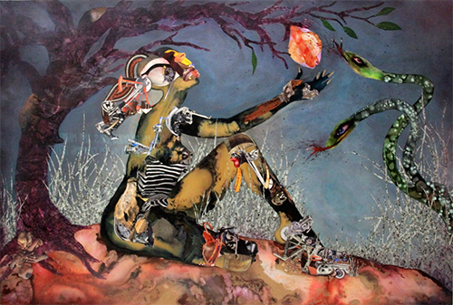 Forbidden Fruit Puck, 2015, by Wangechi Muti