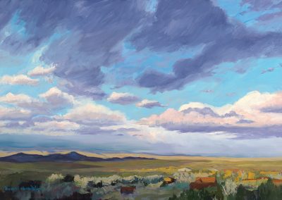 autumn morning vista brush creek-ranch - wyoming landscape painting in oil by artist dawn chandler
